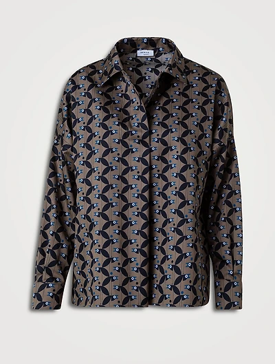 Poplin Shirt Bird Print