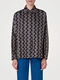 Poplin Shirt Bird Print