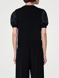 Fringe-Sleeve Wool Sweater