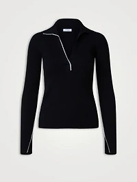 Merino Wool Polo Sweater