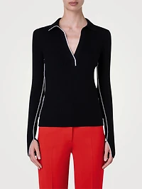 Merino Wool Polo Sweater