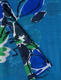 Cashmere Silk Scarf In Sketched Abraham Floral Print