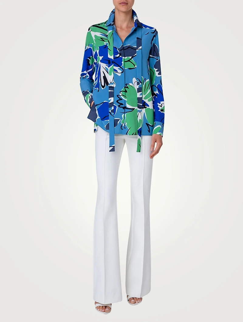 Silk Crêpe Shirt Abraham Floral Print