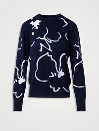Sketched Abraham Floral Jacquard Sweater