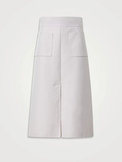 Cotton Silk Midi Skirt