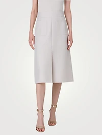 Cotton Silk Midi Skirt