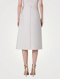Cotton Silk Midi Skirt