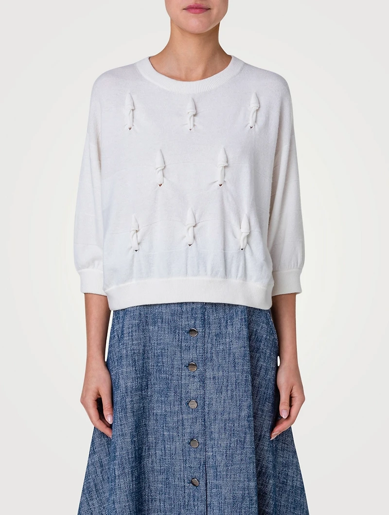 Knotted Cable Cashmere Sweater