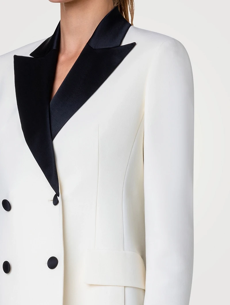 Wool Double-Face Double-Breasted Tuxedo Jacket