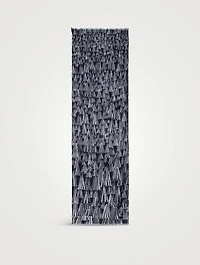 Cashmere And Silk Scarf In Asagao Print