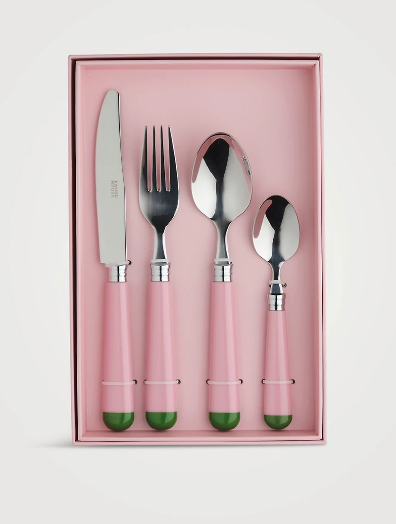 Pink And Green Cutlery