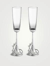 White Orchid Toasting Flute
