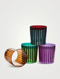 Set Of Four Prism Double Old Fashion Glasses