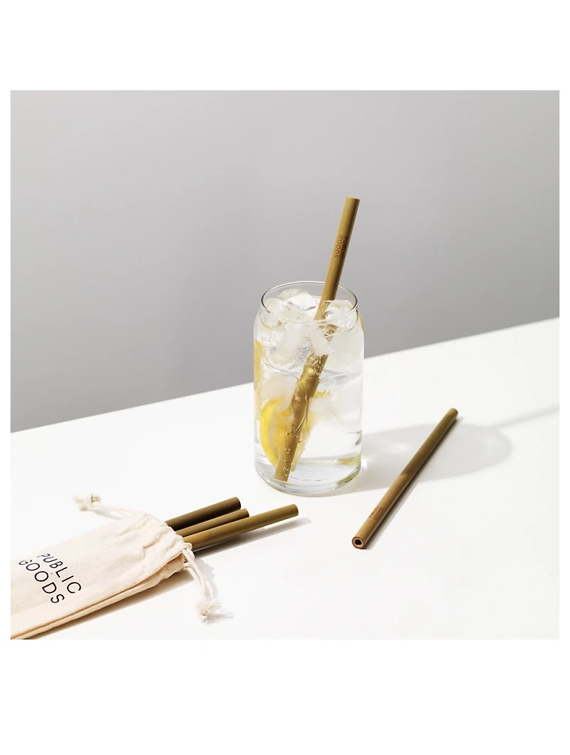 Set Of Six Bamboo Straws