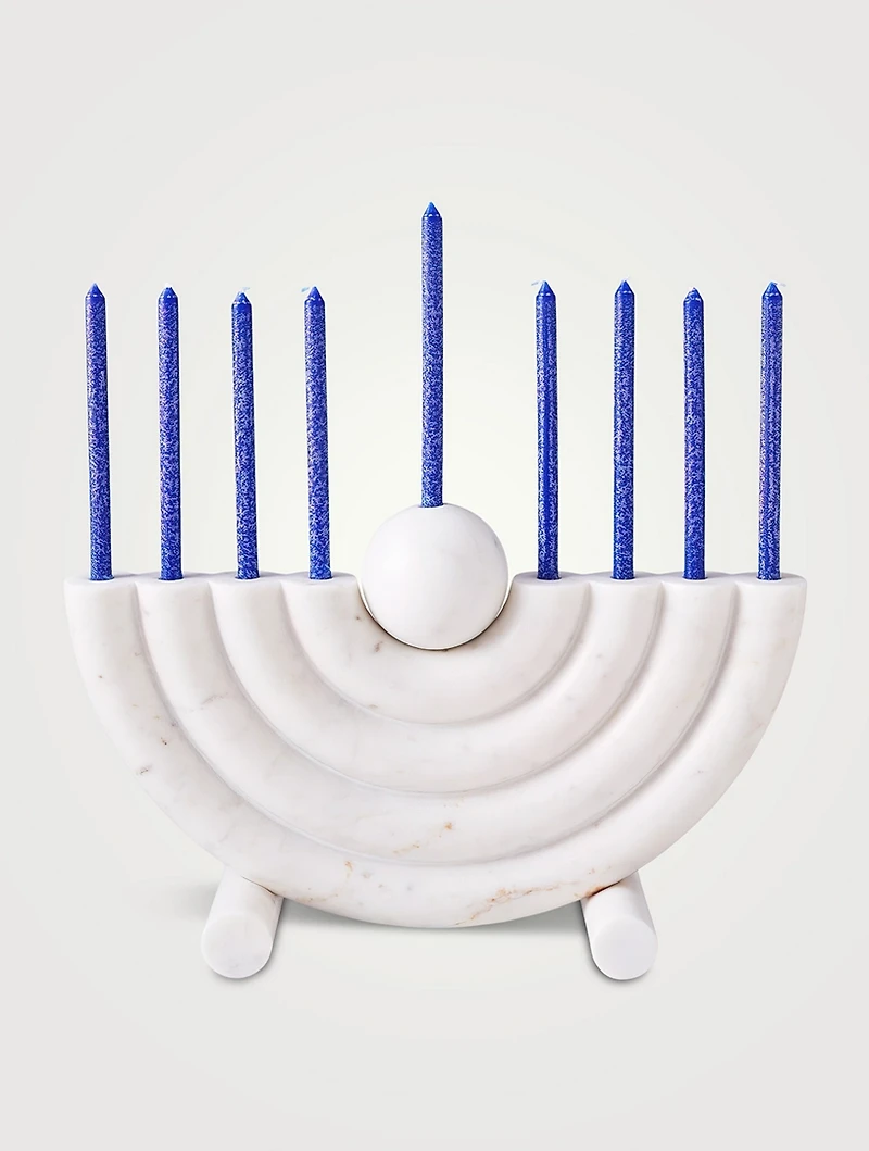 Bullseye Carrara Marble Menorah