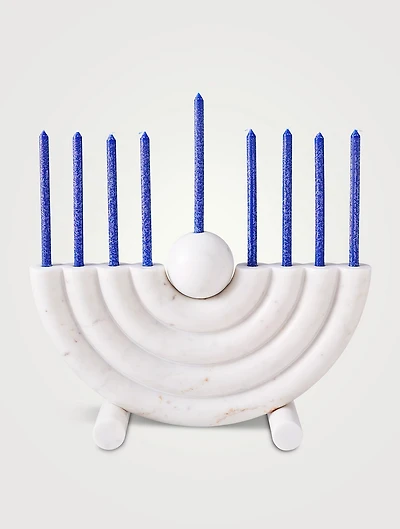 Bullseye Carrara Marble Menorah
