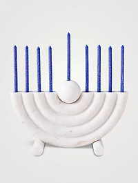Bullseye Carrara Marble Menorah