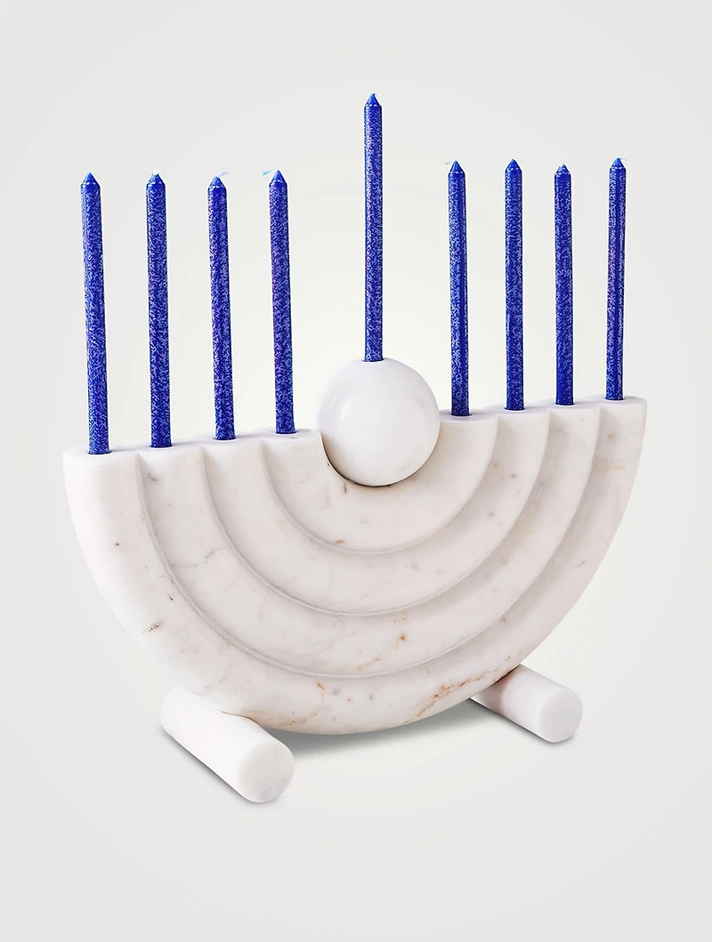Bullseye Carrara Marble Menorah