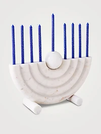 Bullseye Carrara Marble Menorah
