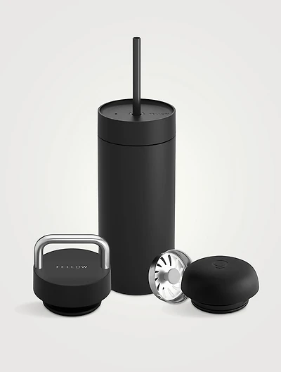 16-Ounce Carter 3-in-1 Lid System Matte Black Move, Carry, Cold Lid + Straw