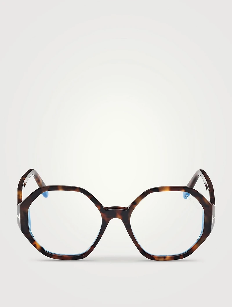 Hexagon Optical Glasses With Blue Block Lenses
