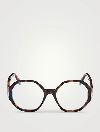 Hexagon Optical Glasses With Blue Block Lenses