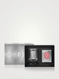 Limited Edition Candle Holder Set with Roses Candle