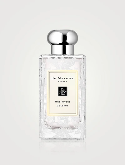 Red Roses Cologne with Daisy Leaf Lace Design