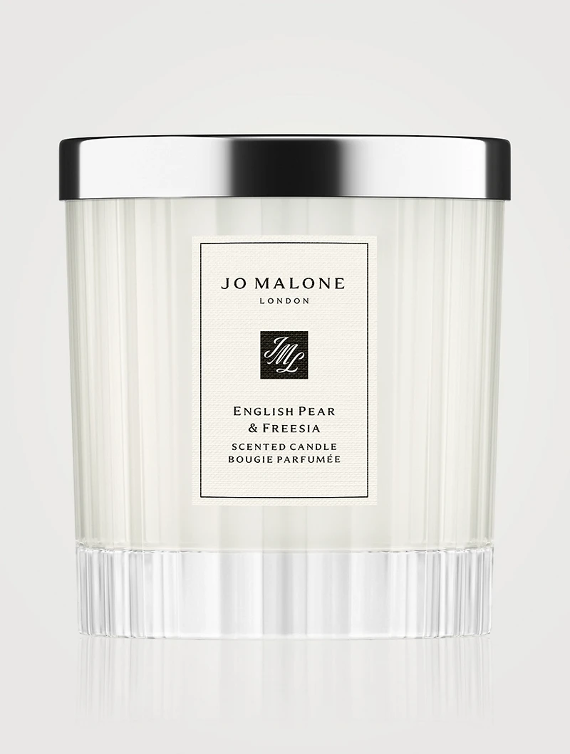 English Pear & Freesia Home Candle – Fluted Glass Edition