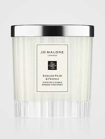 English Pear & Freesia Home Candle – Fluted Glass Edition