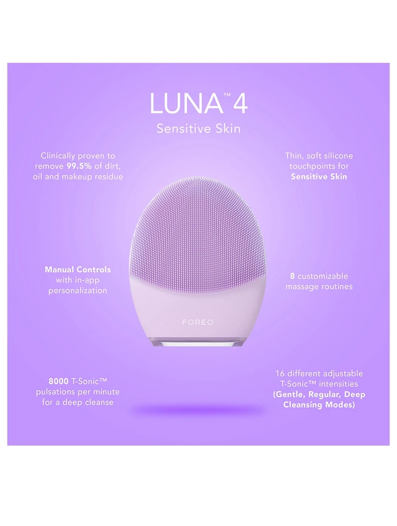 LUNA™ 4 Facial Cleansing & Firming Massage for Sensitive Skin