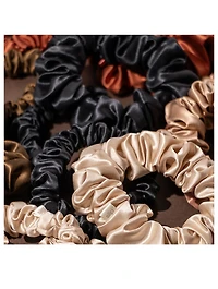 Pure Silk Assorted Scrunchies - Light Brown