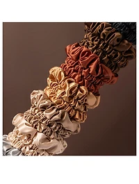 Pure Silk Assorted Scrunchies - Light Brown