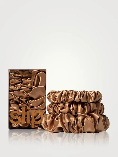 Pure Silk Assorted Scrunchies - Copper