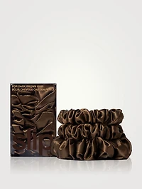 Pure Silk Assorted Scrunchies - Dark Brown