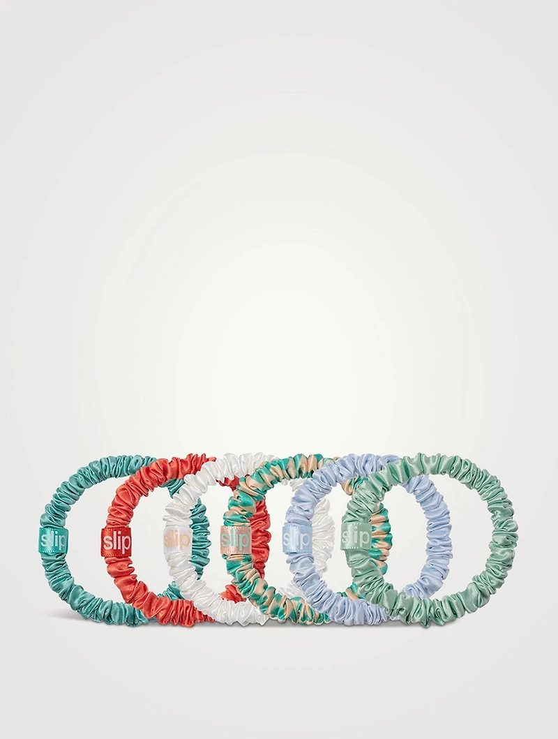 Pure Silk Skinny Scrunchies - Seabreeze