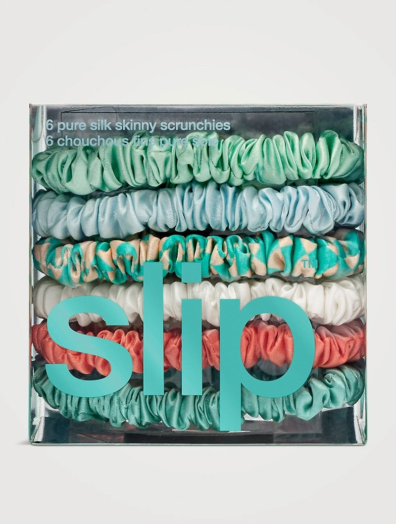 Pure Silk Skinny Scrunchies - Seabreeze