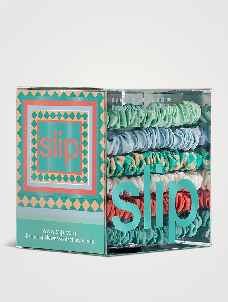 Pure Silk Skinny Scrunchies - Seabreeze