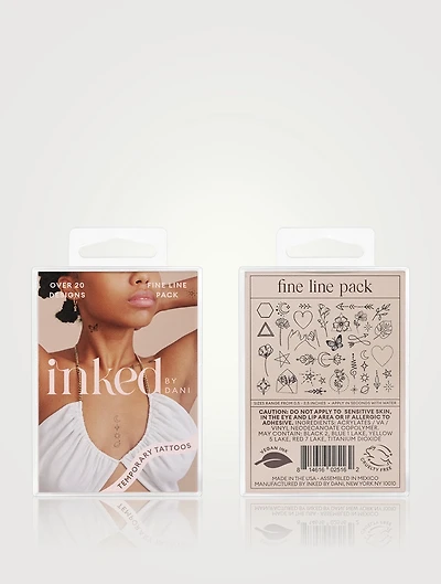 Fine Line Temporary Tattoo Pack