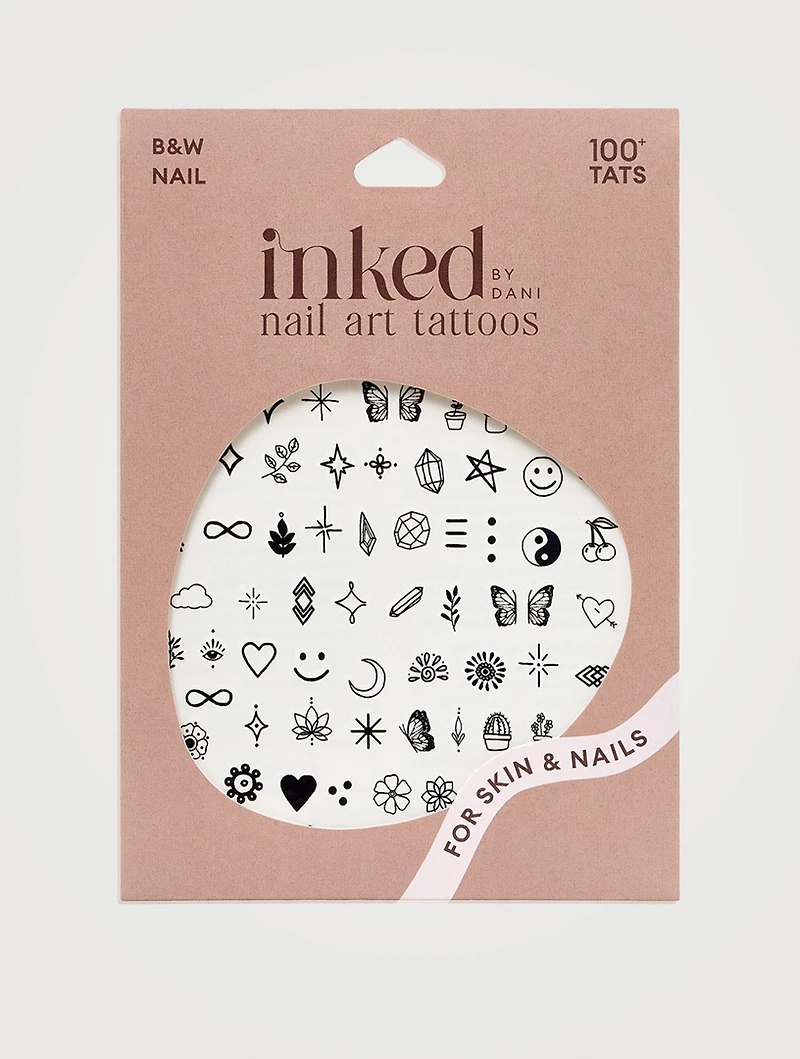 Black & White Nail Art Tattoos