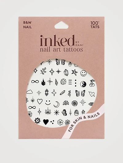 Black & White Nail Art Tattoos