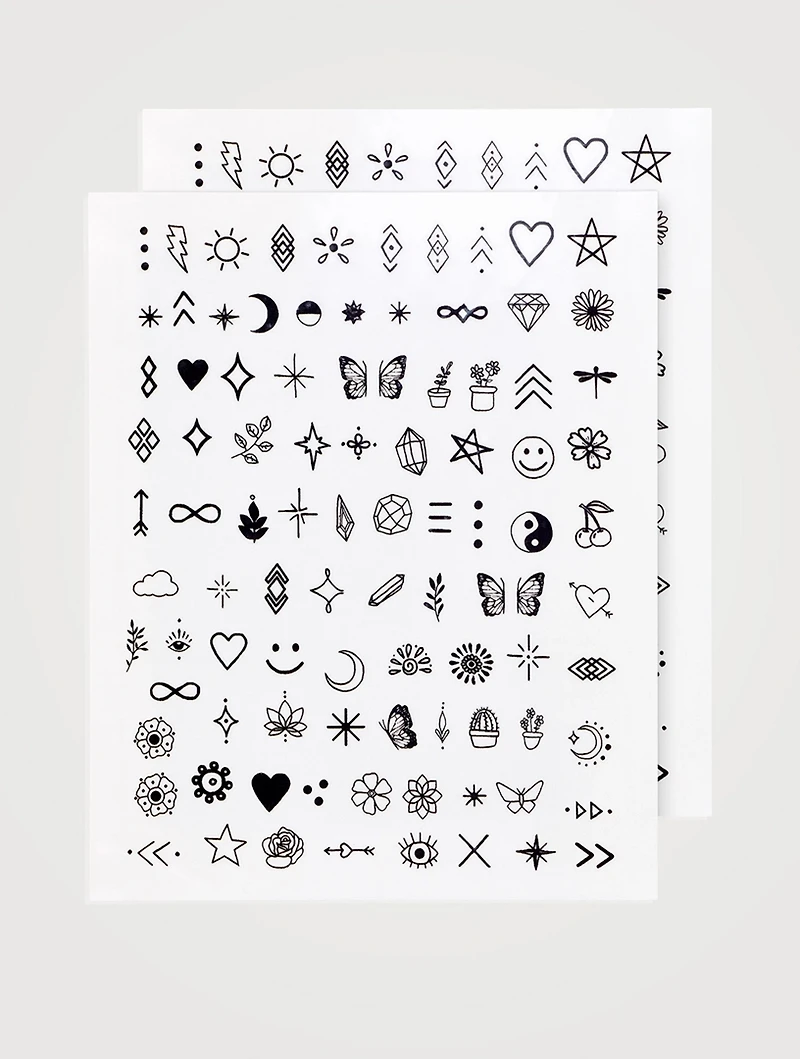Black & White Nail Art Tattoos