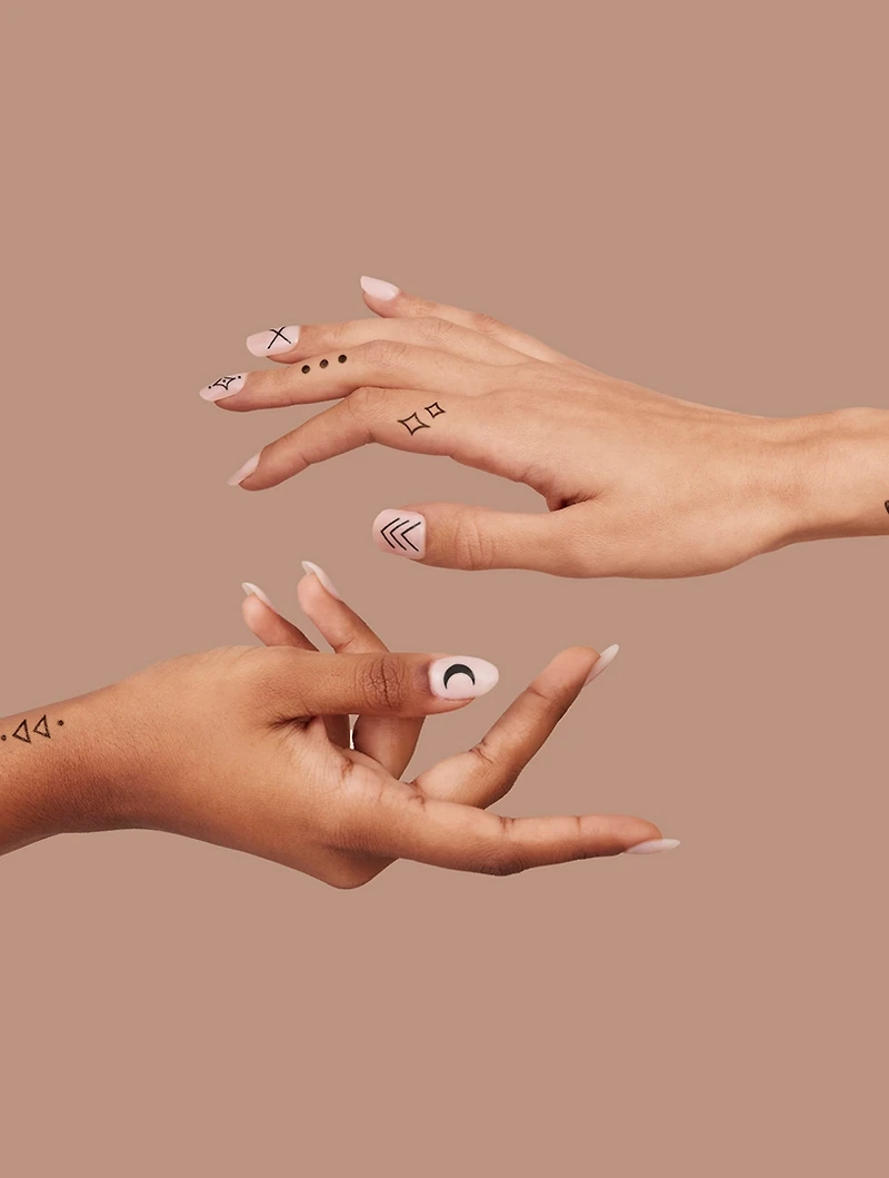 Black & White Nail Art Tattoos