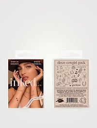 Disco Cowgirl Temporary Tattoo Pack