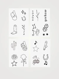 Disco Cowgirl Temporary Tattoo Pack