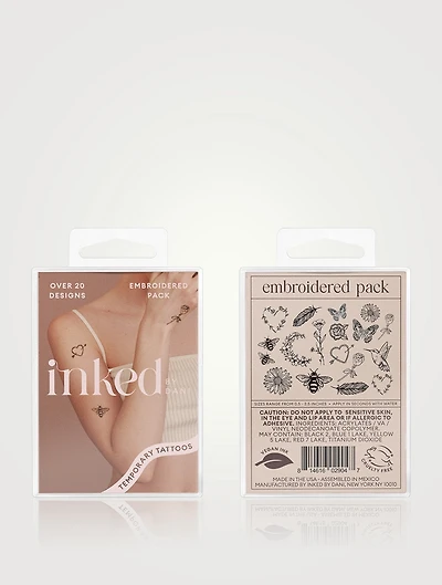 Embroidered Temporary Tattoo Pack