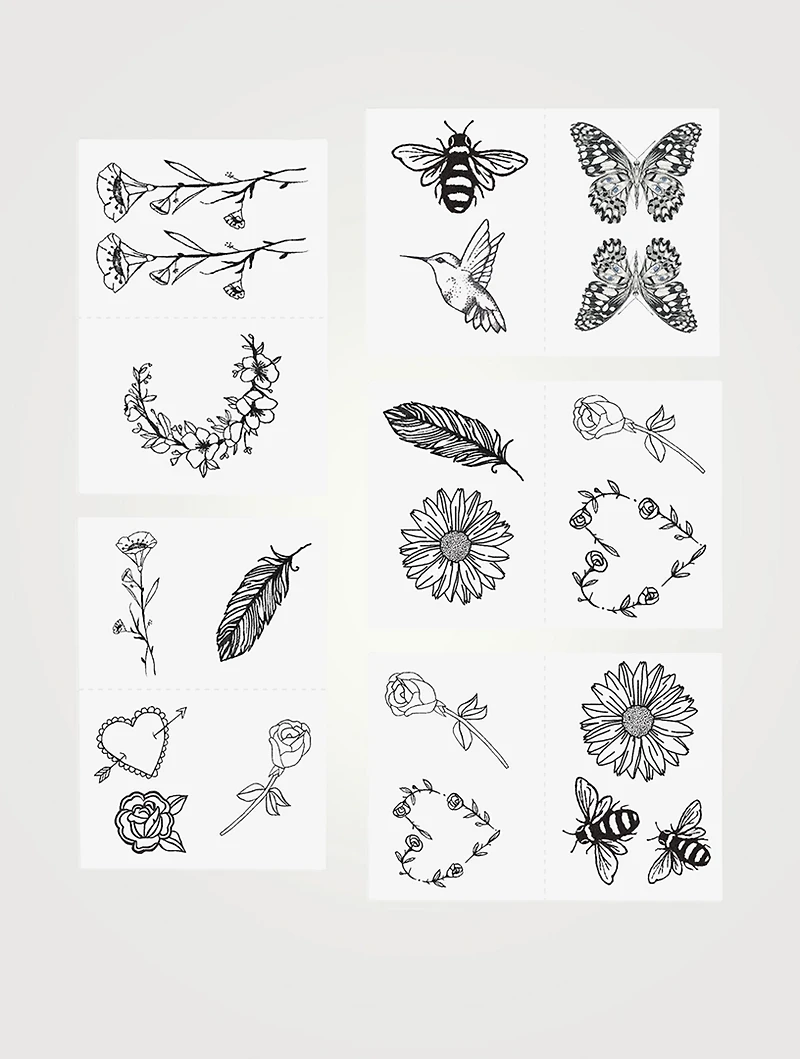 Embroidered Temporary Tattoo Pack