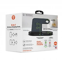 Hypergear 20W Black 3-in-1 Wireless Charging Dock for Phone, Watch + Wireless Headphones