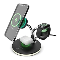 HyperGear 26W MaxCharge 3-in-1 Wireless Charging Stand Compatible with MagSafe – Black