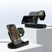 Hypergear 20W Black 3-in-1 Wireless Charging Dock for Phone, Watch + Wireless Headphones